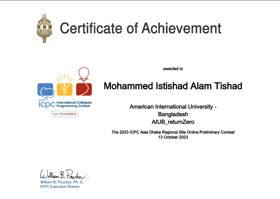 ICPC-23 certificate image