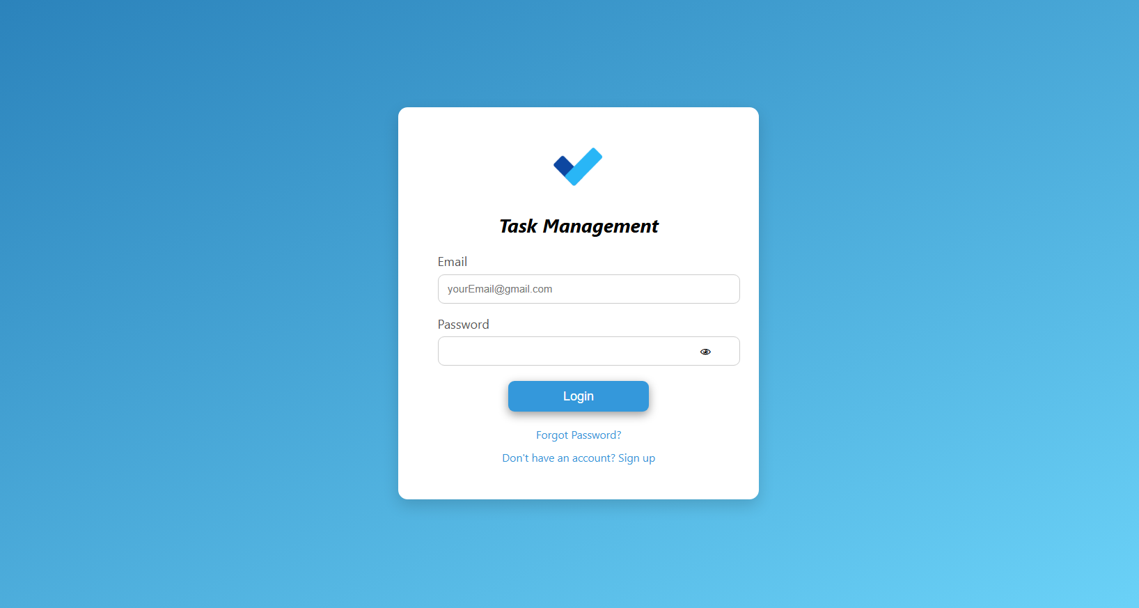 Screenshot of Task Management Webapp project